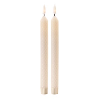 FIA WickBeige Textured Taper Candle (Set of 2) For Sale