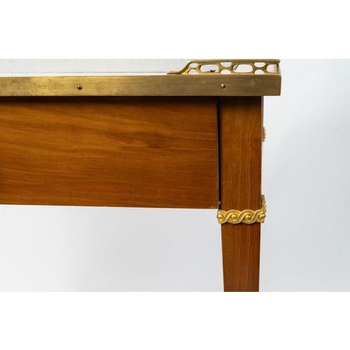 Small Louis XVI Writing Desk in Wood and Gilded Bronze For Sale - Image 4 of 5