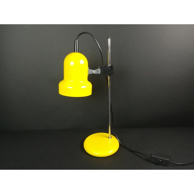 Metal Table Lamp with Adjustable Shade in Yellow, 1970s For Sale - Image 7 of 7