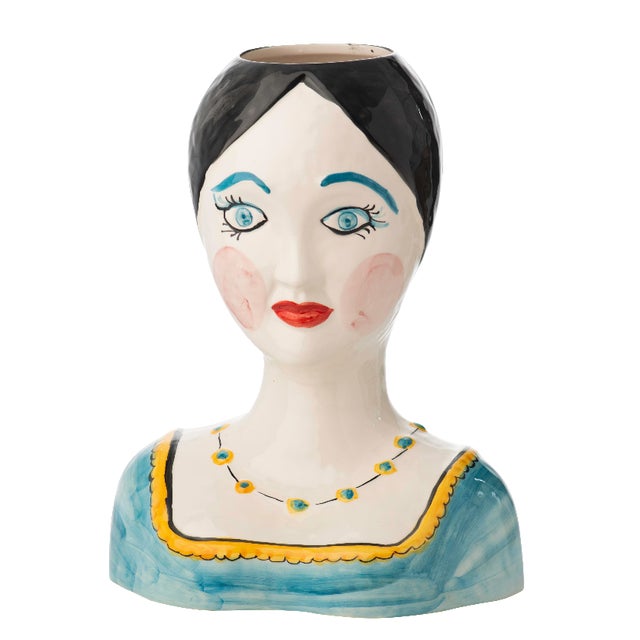 Evangeline Painted Head Vase For Sale