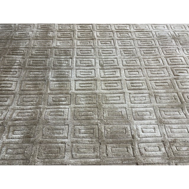 Rh Rajouri Silk & Wool Rug – 12' × 15' Wheat | Hand-Knotted Silk & Wool | Nepalese Artisan Construction For Sale - Image 10 of 18