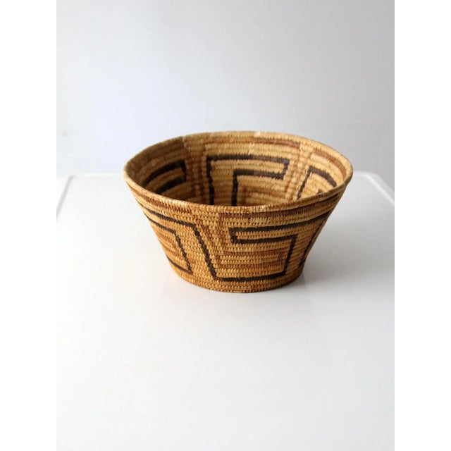 Wood Vintage Woven Basket Bowl For Sale - Image 7 of 13