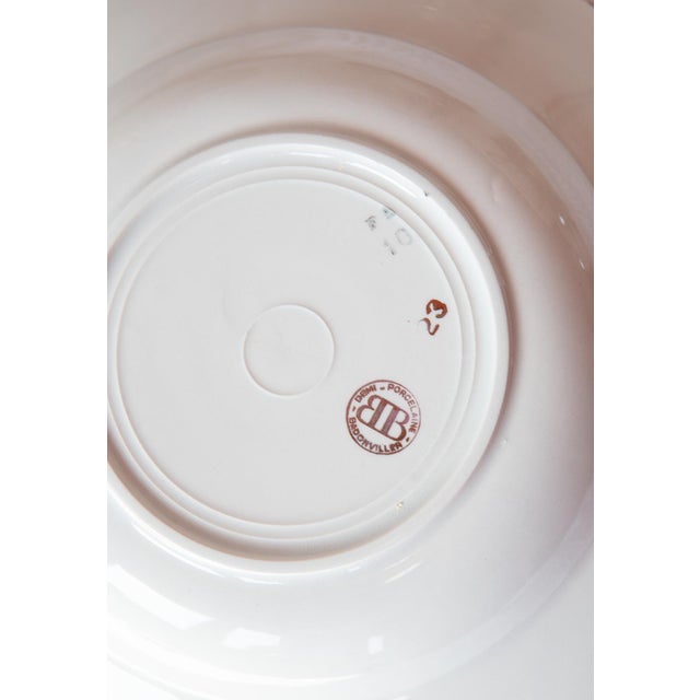 French Earthenware Deep Plates with Bird of Paradise Decor from Digoin Sarreguemines, 1960s, Set of 12 For Sale - Image 3 of 7