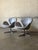 Modern Fritz Hansen Arne Jacobsen Swan Lounge Chairs Set of 2 Grey Leather Danish Vintage 2000 For Sale - Image 3 of 13