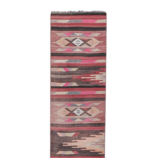 Vintage Turkish Kilim Stair Runner 2'6'' X 20'11'' 29.5'' x 251.2'' / 75 x 638 cm Hand woven with high quality pure wool...
