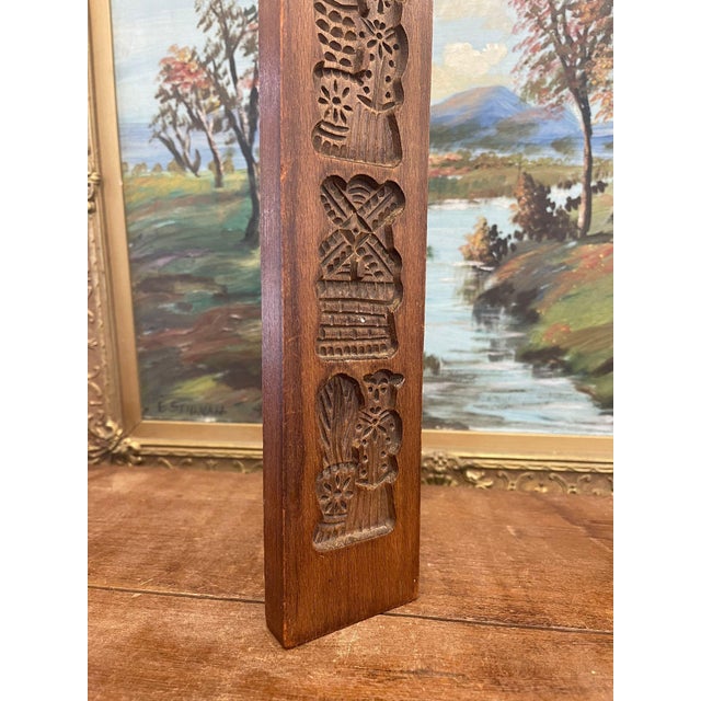 Rustic Vintage Wooden Dutch Folk Style Cookie Mold Decorative Primitive Decor. For Sale - Image 3 of 7