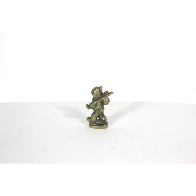 1960s Vintage Brass Hummel Style Figurine Boy Carrying a Sack Vagabond For Sale - Image 5 of 10