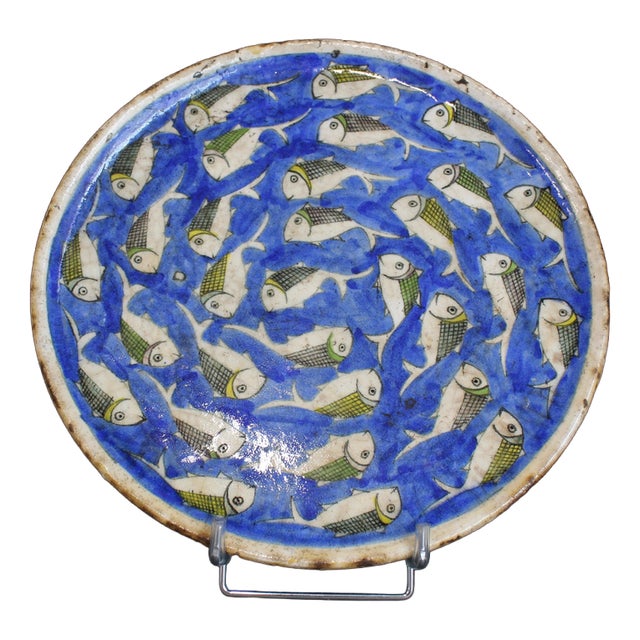 Hand-Painted Ceramic Plate from Shahidi For Sale