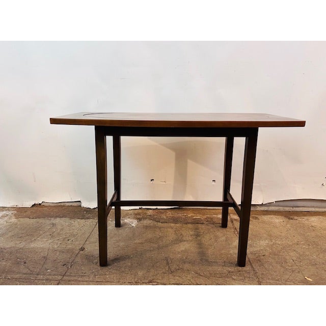 Brown 1960s Paul McCobb Perimeter Group Walnut Leather Side Table For Sale - Image 8 of 12