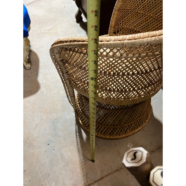 1970s Rattan Wicker Collection Pair of Chairs and Matching Table White Glove Trio For Sale In Atlanta - Image 6 of 9