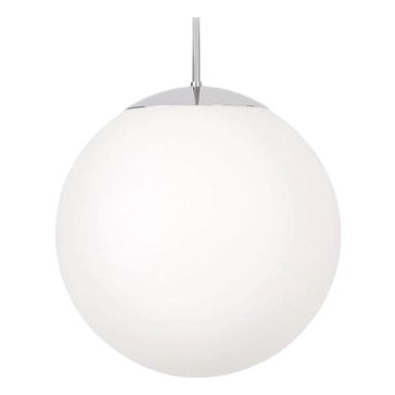 Scandinavian Opaline Glass Glob Ceiling Lamp in Chrome Finish from Konsthantverk For Sale