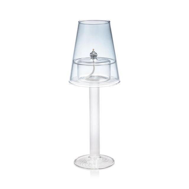 Dauphine Table Lamp with 3 oz Votive Oil Lamp, Corydalis Blue For Sale In Los Angeles - Image 6 of 6