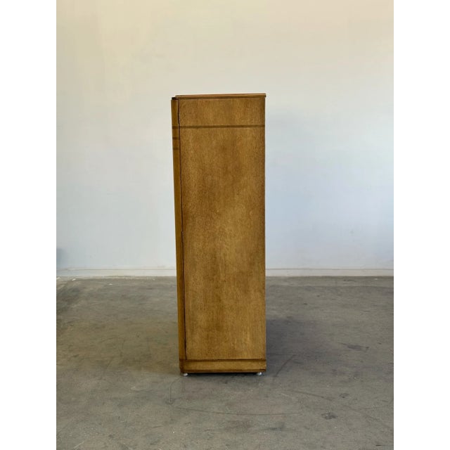 1980s Art Deco Armoire in Birds Eye For Sale - Image 11 of 12