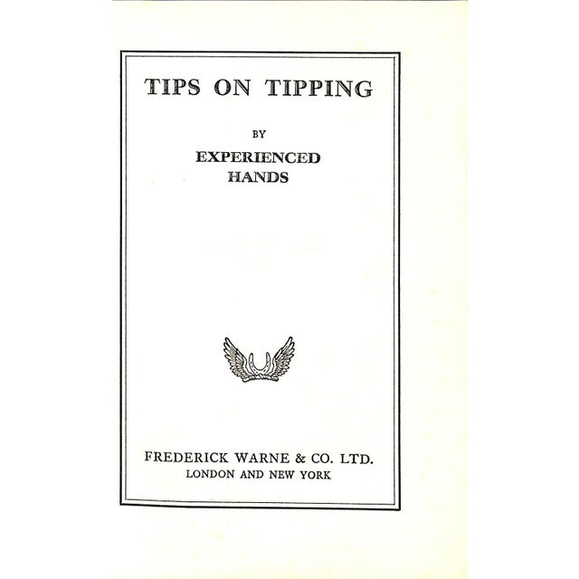 Traditional "Tips on Tipping" 1933 Experienced Hands For Sale - Image 3 of 5