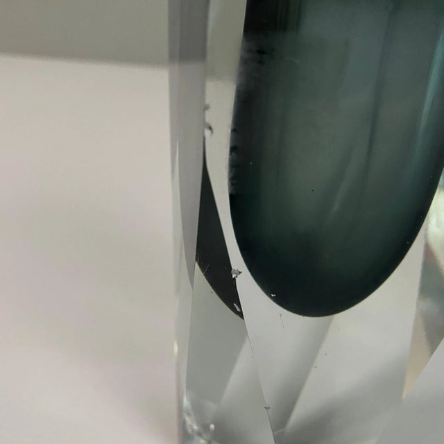 Mid-Century Modern Italian Gray Murano Glass Vase, 1970s For Sale - Image 12 of 13