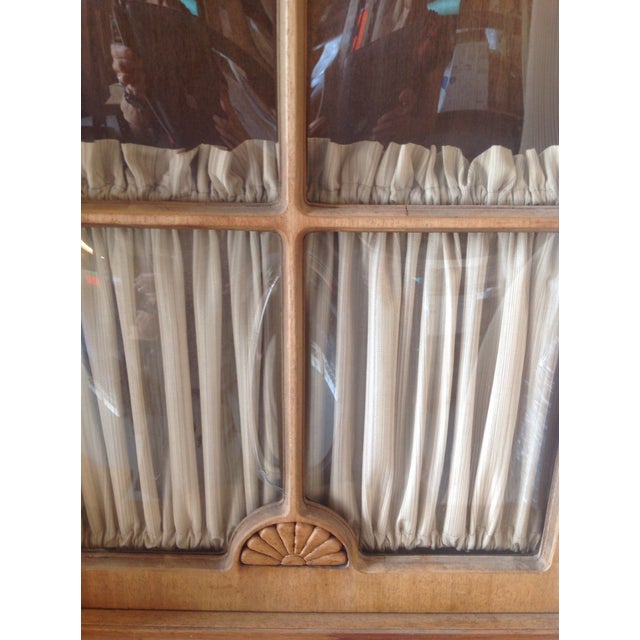 Mid 18th Century Cabinet With Curved Glass Doors and Drop Down Butler's Desk For Sale - Image 4 of 12