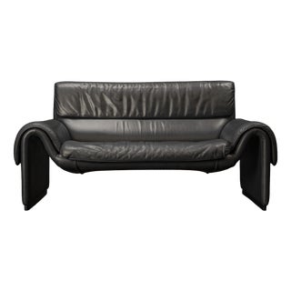 DS 2011-12 Sofa in Blue Leather from de Sede, 1980s For Sale