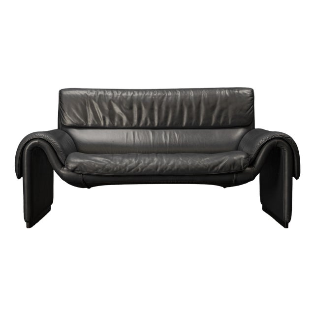 DS 2011-12 Sofa in Blue Leather from de Sede, 1980s For Sale