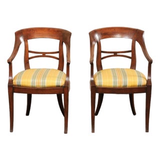 Early 20th C Italian Wooden Armchair - A Pair For Sale