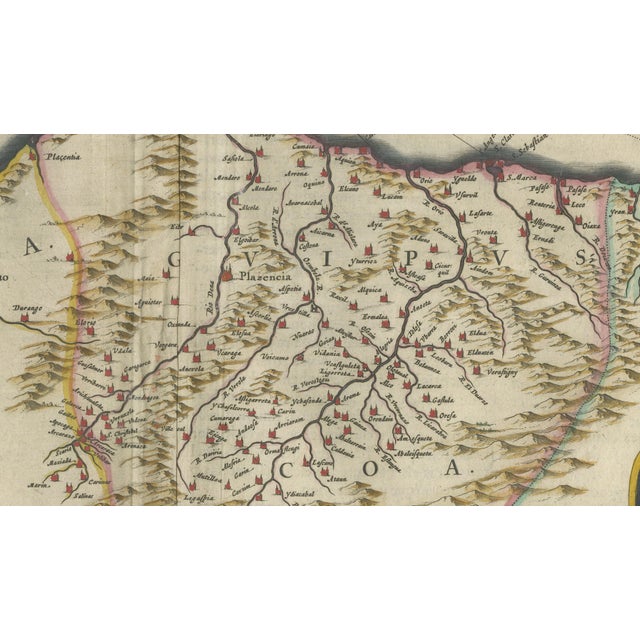 Map of Basque Country Bilbao and Cantabria from Blaeu, 1642 For Sale - Image 10 of 11