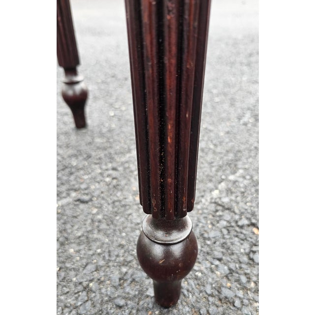 Wood Late 19th Century Victorian Carved Walnut Single Drawer Hall Table Writing Table For Sale - Image 7 of 13