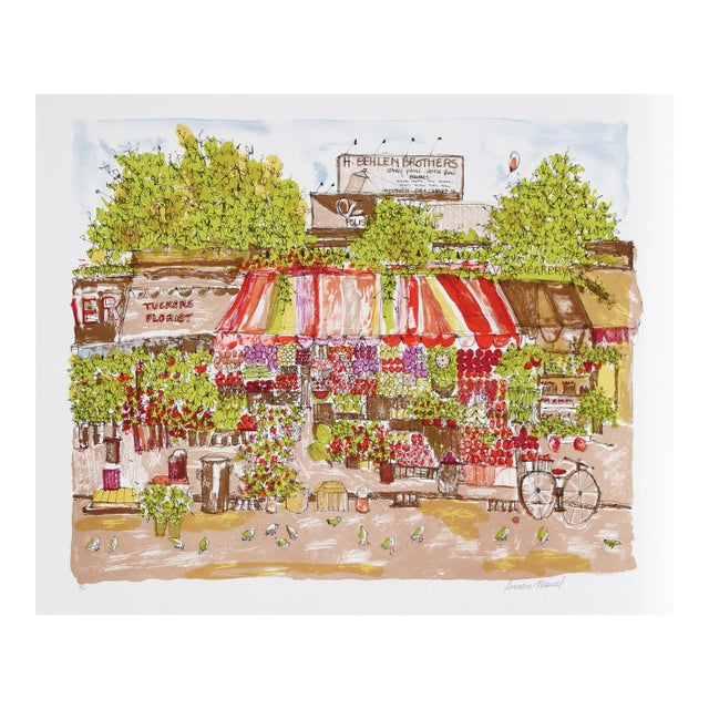 Tucker's Florist, Susan Pear Meisel Lithograph, Signed and Numbered in Pencil For Sale