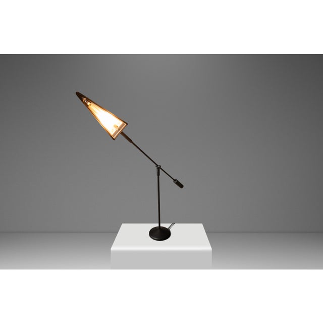 Rare Mid-Century Industrial Post Modern Articulating Ufo Table / Desk Lamp Attributed to Robert Sonneman for Kovacs, Usa, C. 1990s For Sale - Image 9 of 16