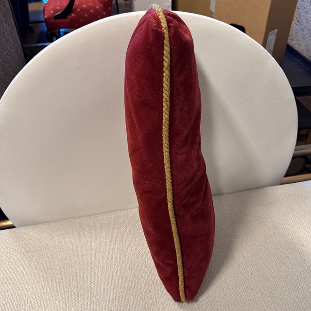 Regency Style Ruby Velvet Lumbar Pillow For Sale - Image 11 of 12