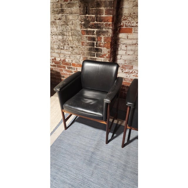 Torbjørn Afdal Mid 20th Century Pair of Rosewood Arm Chairs by Torbjorn Afdal For Sale - Image 4 of 10
