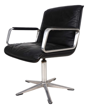 Vintage Leather Swivel Chair from Wilkhahn Delta, 1960