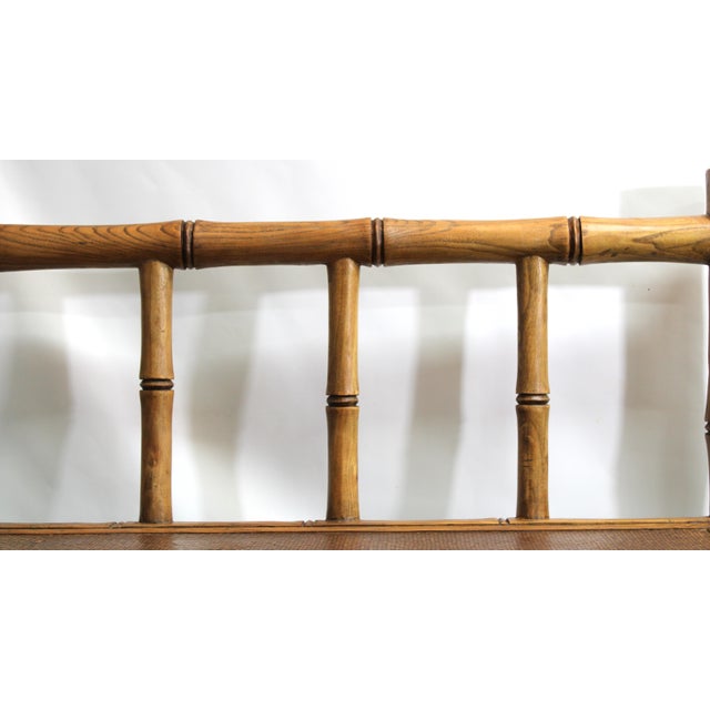 1970s Bamboo Loveseat Bench For Sale - Image 5 of 9
