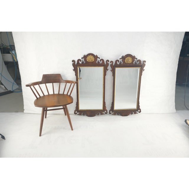 Pair Flame Mahogany Virginia Galleries Hankel Harris Beveled Wall Mirrors MINT! For Sale - Image 11 of 13