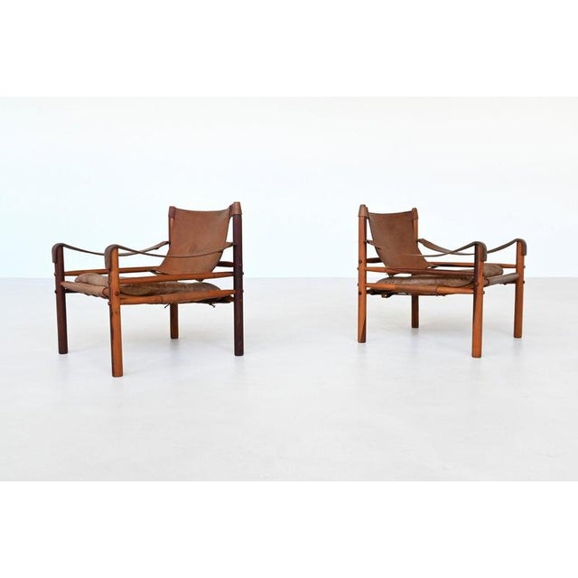 Striking pair of “sirocco” lounge chairs designed by arne norell and produced by norell mobel ab, denmark 1960. A...