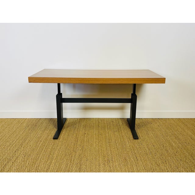 1970s Vintage Lift-Top Coffee Table in Formica and Black Metal, 1970s For Sale - Image 5 of 15