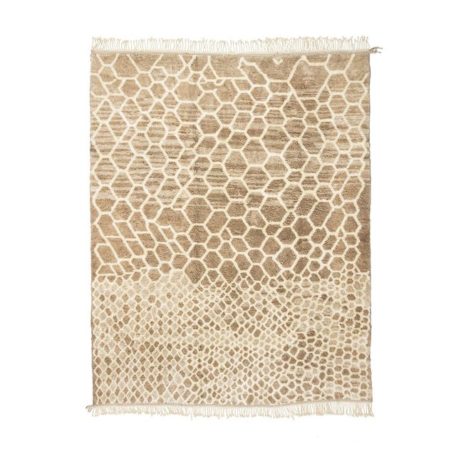 Hand-Knotted Moroccan Wool Rug by Azele Studio For Sale - Image 11 of 11