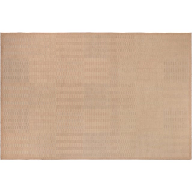 Shabby Chic Gabbeh Brown/Tan Wool Rug - 10'3'' X 13'11' For Sale - Image 9 of 10