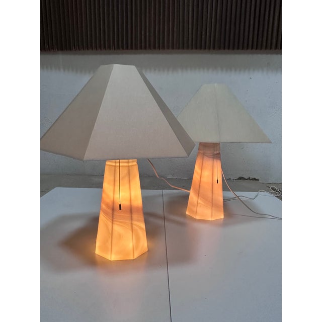 Metal Vintage Glass Art Table Lamps by Peill & Putzler, Germany, 1970s, Set of 2 For Sale - Image 7 of 18