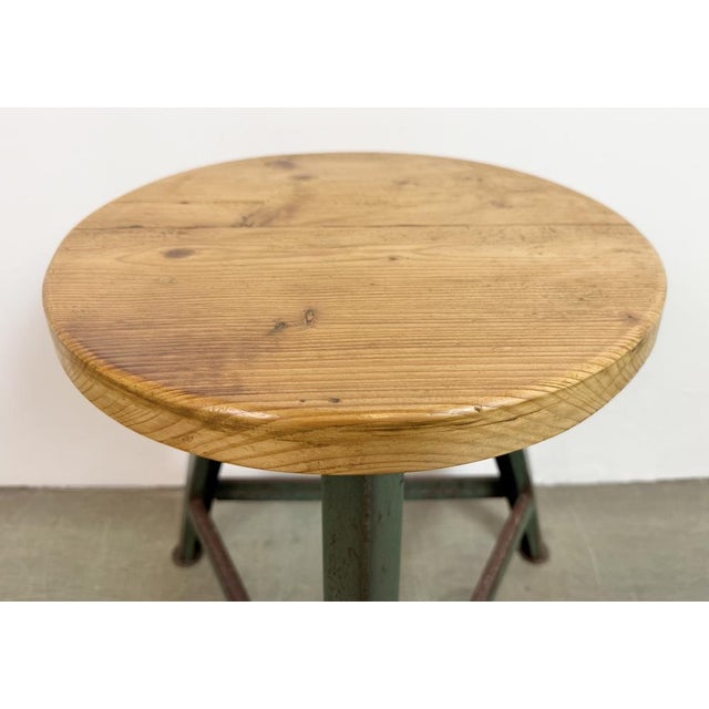 Industrial Green Workshop Stool, 1960s For Sale - Image 13 of 18