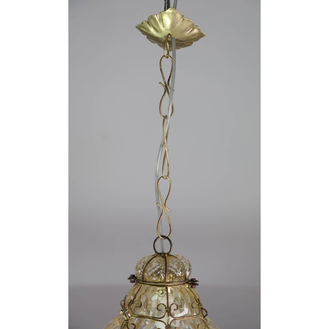 1950s 1950s Wonderful Amber Vintage Venetian Lantern, Seguso Murano Glass For Sale - Image 5 of 14