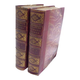 Antique Leatherbound Volumes of Moliere - A Pair For Sale