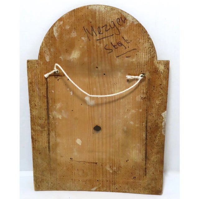 Antique Early 19th Century Hand Painted Wood Grandmothers Clock Dial For Sale - Image 10 of 13