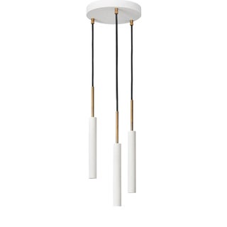 White Brass Stav 3 Ceiling Lamp by Johan Carpner for Konsthantverk For Sale
