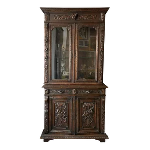 Antique French Hand Carved Wood Cabinet/Buffet 1880s