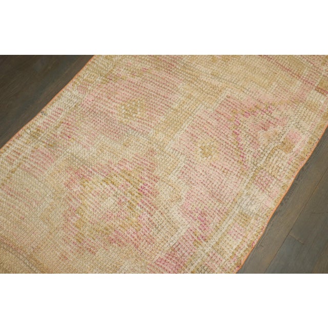 Mid 20th Century Pale Pink Vintage Turkish Anatolian Runner , 2'10'' X 11' For Sale - Image 5 of 8