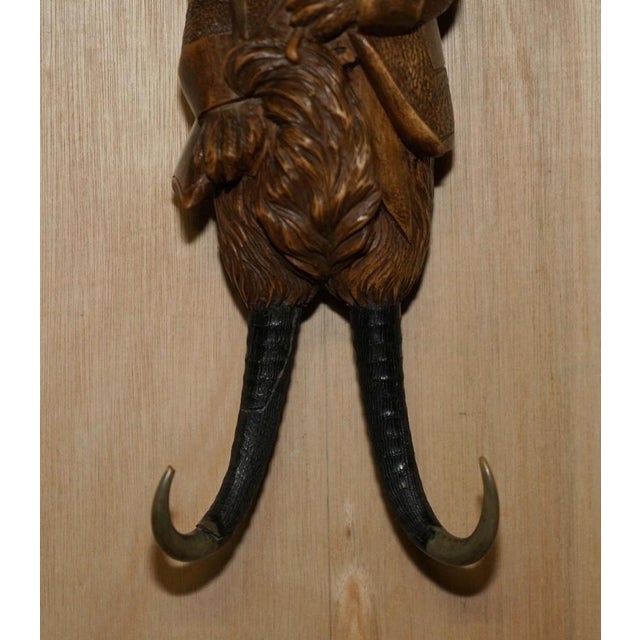 Antique Musical Black Forest Hand Carved Fox Whip Hook, 1880 For Sale - Image 3 of 18