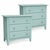 A pair of Thomasville Impressions three-drawer nightstands, professionally lacquered in Benjamin Moore Waterfall, a soft...