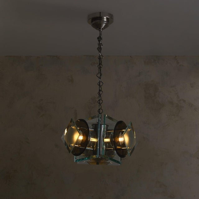 Modern Italian Glass Chandelier by Antonio Lupi for Lupi Cristal Luxor, 1970s For Sale - Image 3 of 12