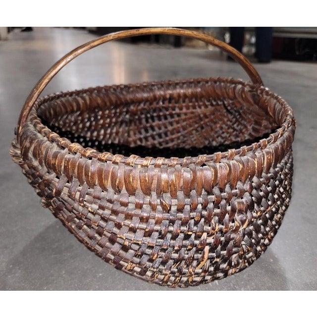 Rustic 19Thc Original Surface Hiney Basket For Sale - Image 3 of 7