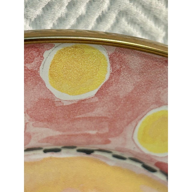 Late 20th Century MacKenzie-Childs "Spring Chicken" Children's Enamel Set - Plate and Mug For Sale - Image 9 of 10