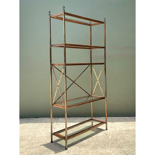 Vintage Wood and Glass Etagere For Sale - Image 12 of 14